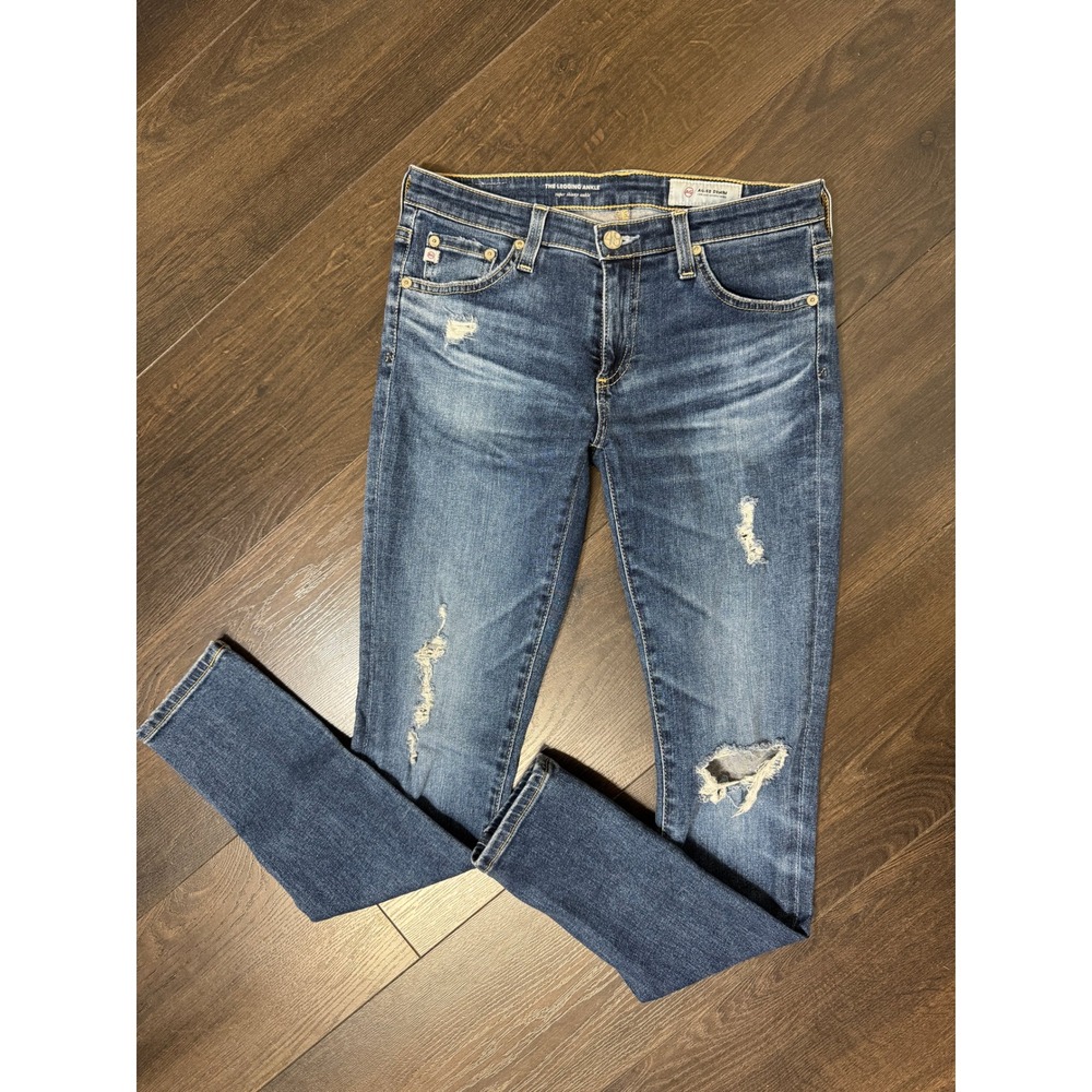 AG Jeans Adriano Goldschmied‎ Legging Ankle Super Skinny Distressed 27 Destroyed